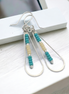 Harley - Silver with Turquoise & Cream Earrings Bijou by SAM   