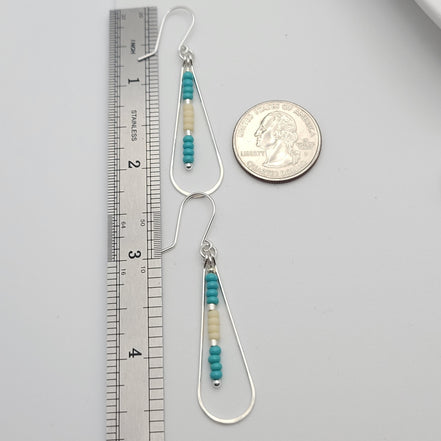 Harley - Silver with Turquoise & Cream Earrings Bijou by SAM   