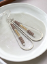 Harley - Silver & Neutral Brown Earrings Bijou by SAM   