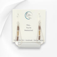 Harley - Silver & Neutral Brown Earrings Bijou by SAM   