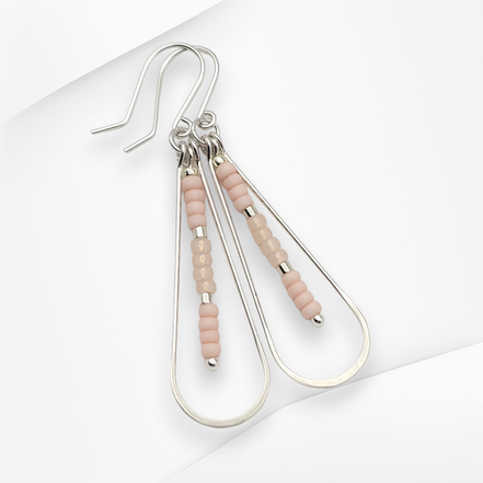 Harley - Silver & Soft Pink Earrings Bijou by SAM   