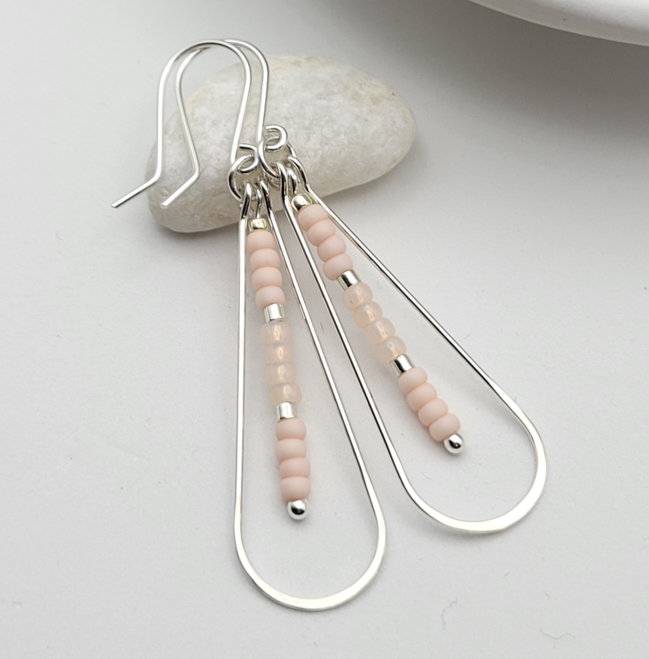 Harley - Silver & Soft Pink Earrings Bijou by SAM   