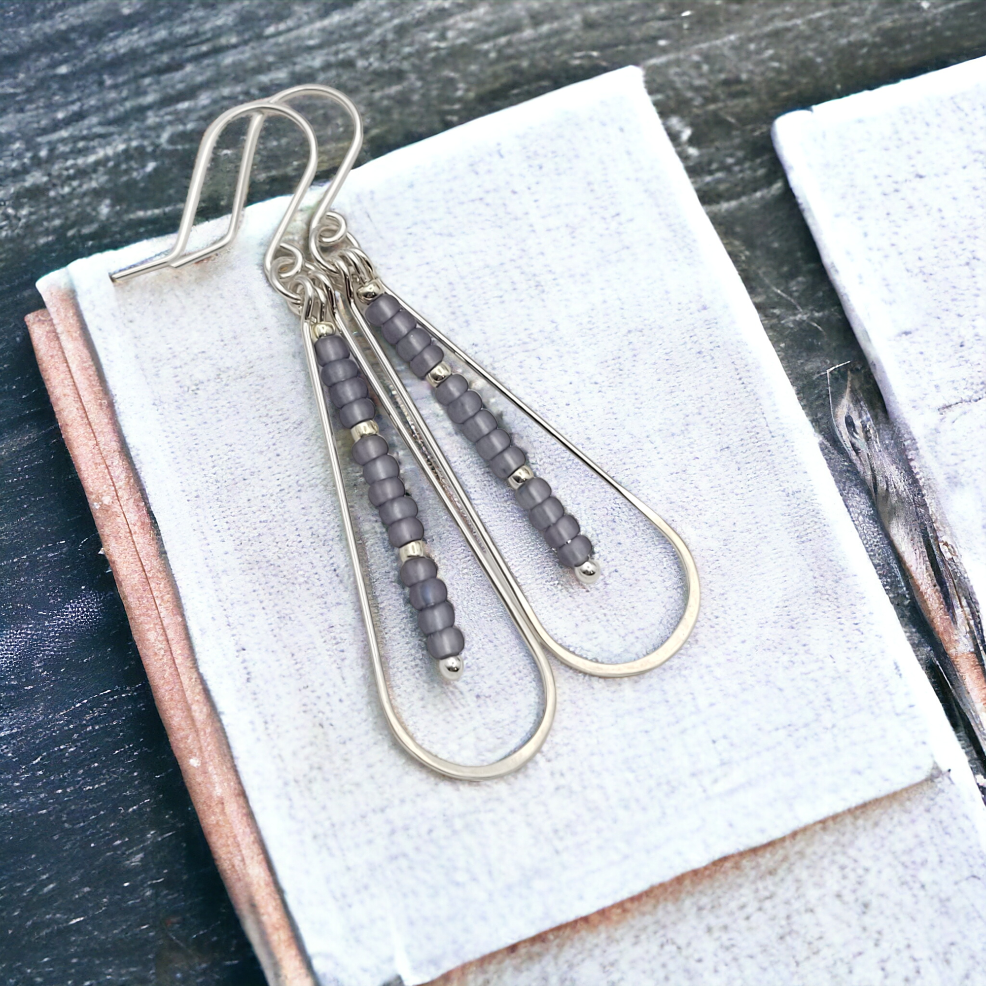 Harley - Silver & Pale Purple Earrings Bijou by SAM   