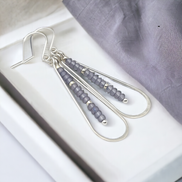 Harley - Silver & Pale Purple Earrings Bijou by SAM   
