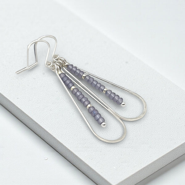 Harley - Silver & Pale Purple Earrings Bijou by SAM
