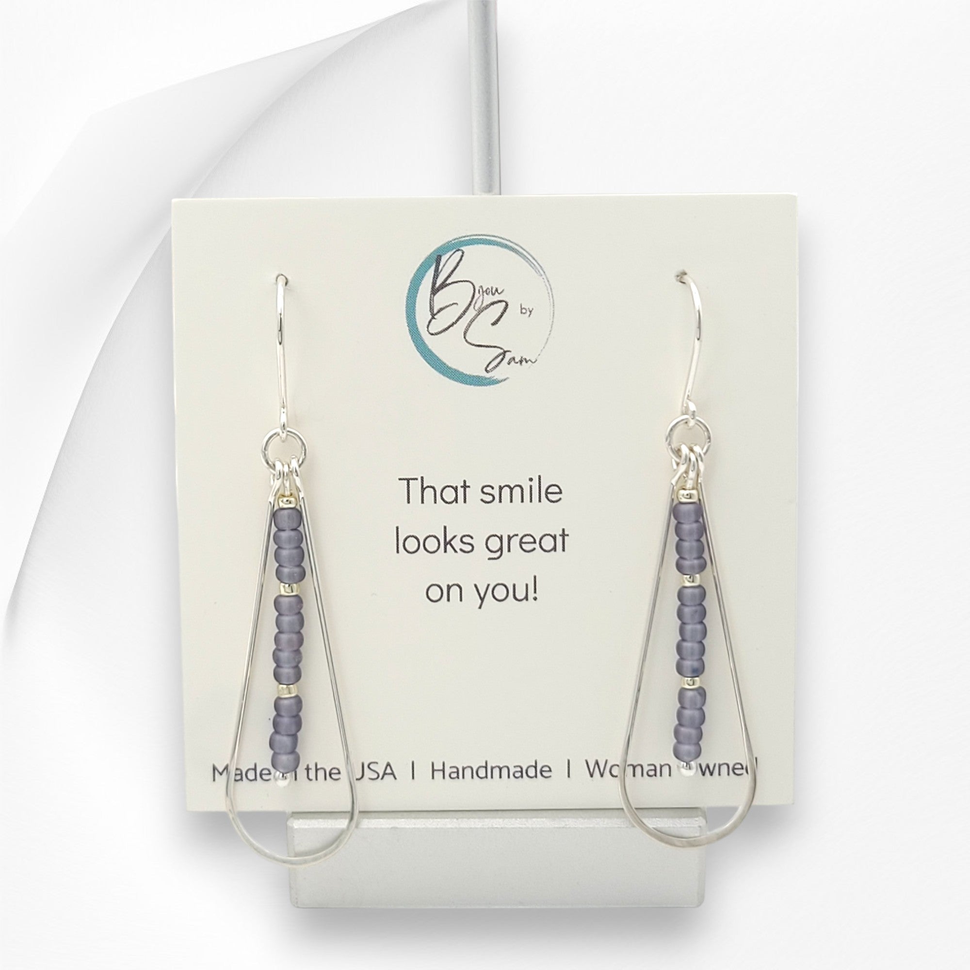 Harley - Silver & Pale Purple Earrings Bijou by SAM   