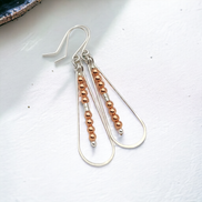 Harley - Silver & Copper Earrings Bijou by SAM   