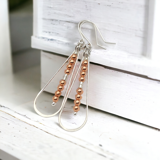 Harley - Silver & Copper Earrings Bijou by SAM   