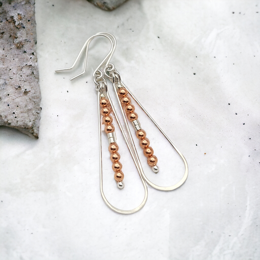 Harley - Silver & Copper Earrings Bijou by SAM   