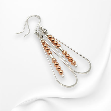 Harley - Silver & Copper Earrings Bijou by SAM   