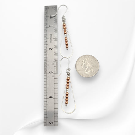 Harley - Silver & Copper Earrings Bijou by SAM   
