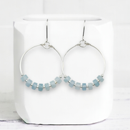 Boho - Silver & Aquamarine Earrings Bijou by SAM Sterling Silver