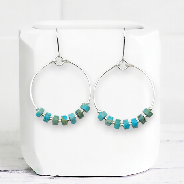 Boho - Silver & Turquoise Earrings Bijou by SAM   