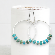 Boho - Silver & Turquoise Earrings Bijou by SAM   