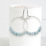 Boho - Silver & Aquamarine Earrings Bijou by SAM   