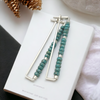 True - Silver Rectangle & Turquoise Earrings Bijou by SAM   