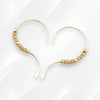 Open Heart - Gold & Tan Earrings Bijou by SAM   