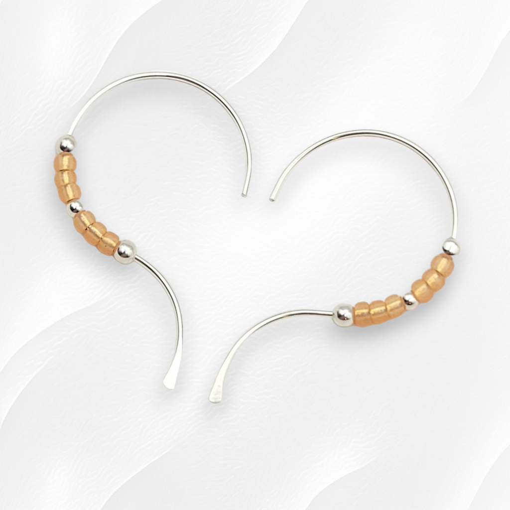 Open Heart - Silver & Orange Earrings Bijou by SAM   