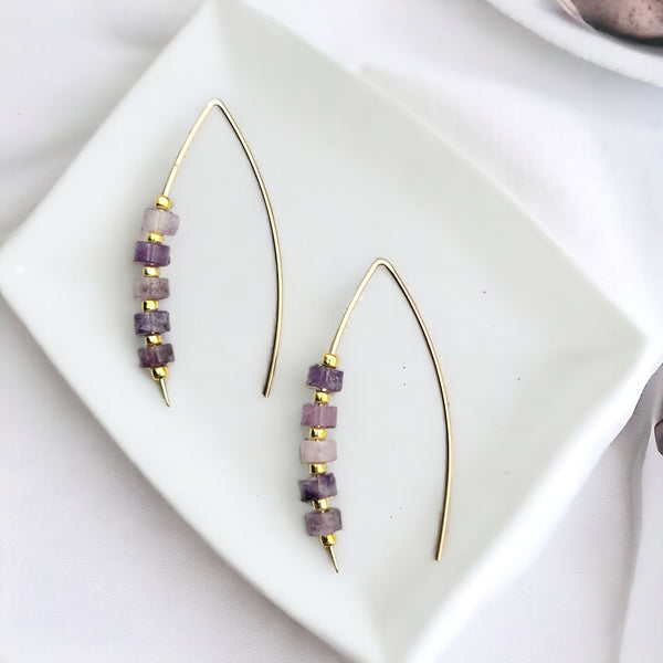 Wish - Gold & Amethyst Earrings Bijou by SAM   