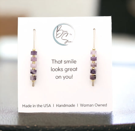 Wish - Gold & Amethyst Earrings Bijou by SAM   