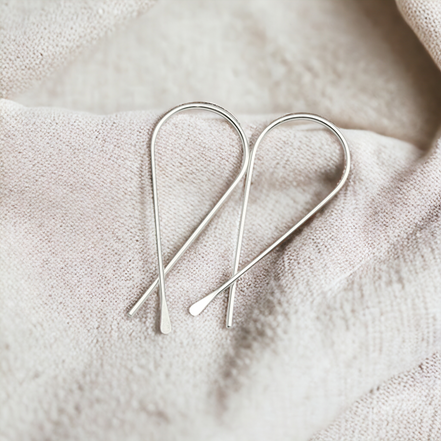 Ribbon - Silver Threader Earrings Earrings Bijou by SAM   