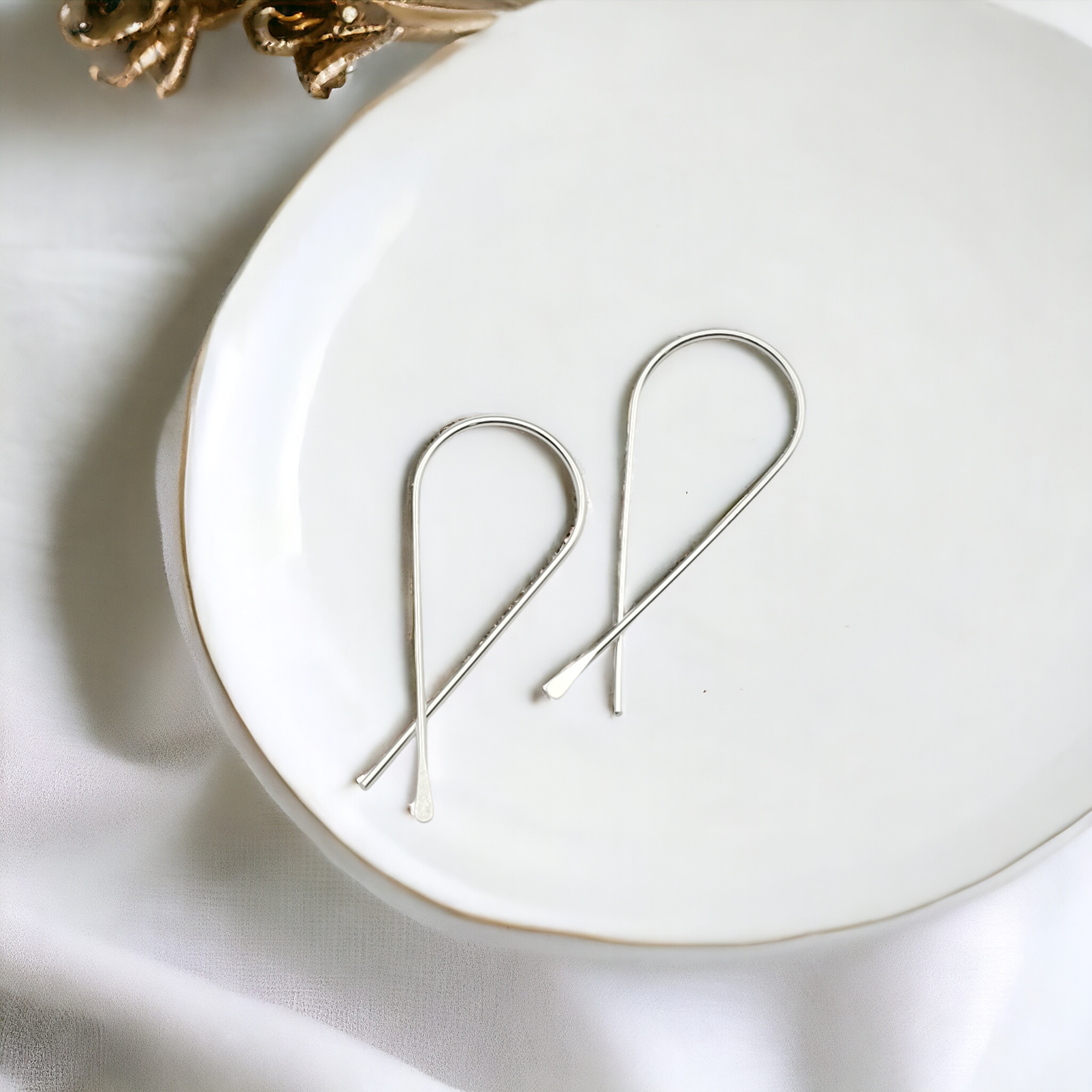 Ribbon - Silver Threader Earrings Earrings Bijou by SAM   