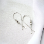Ribbon - Silver & Silver Earrings Bijou by SAM   