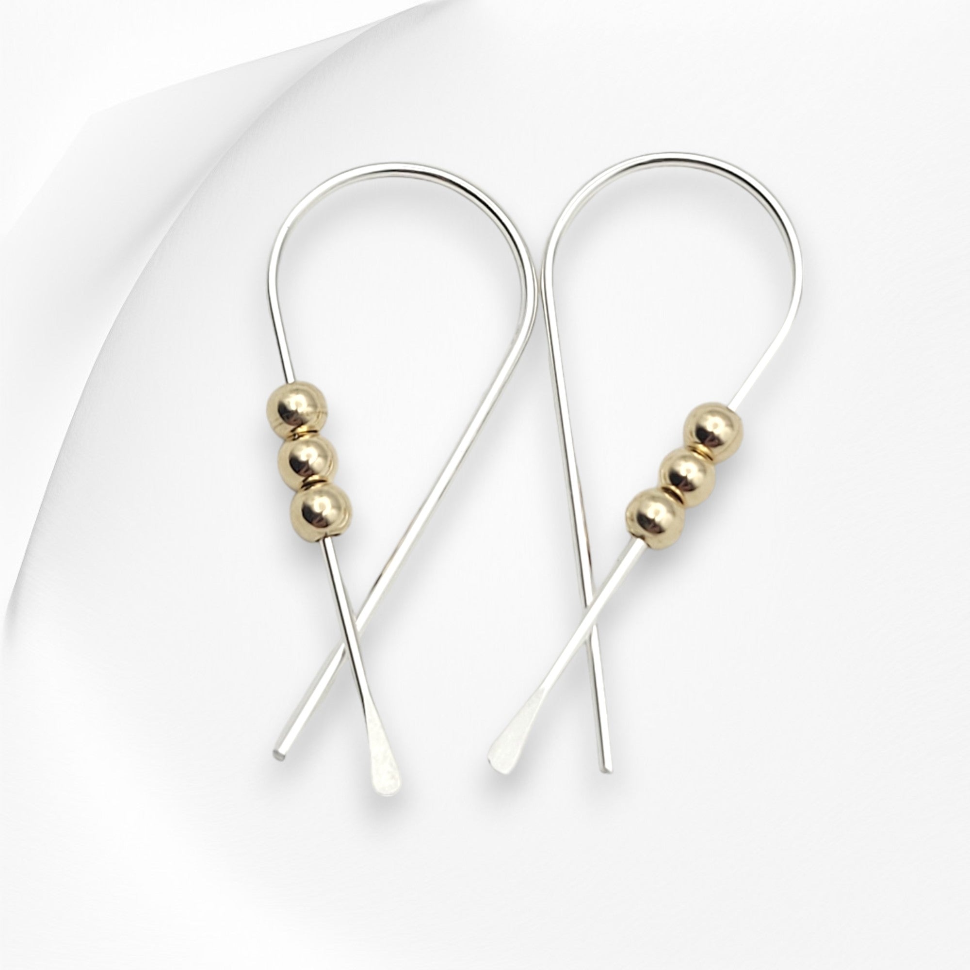 Ribbon - Silver with Gold Earrings Bijou by SAM   