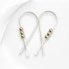Ribbon - Silver with Gold Earrings Bijou by SAM   