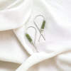 Ribbon - Silver with Chartreuse Earrings Bijou by SAM   