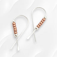 Ribbon - Silver with Copper Earrings Bijou by SAM   