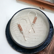 Ribbon - Silver with Copper Earrings Bijou by SAM   