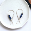 Ribbon - Silver & Blue Earrings Bijou by SAM   