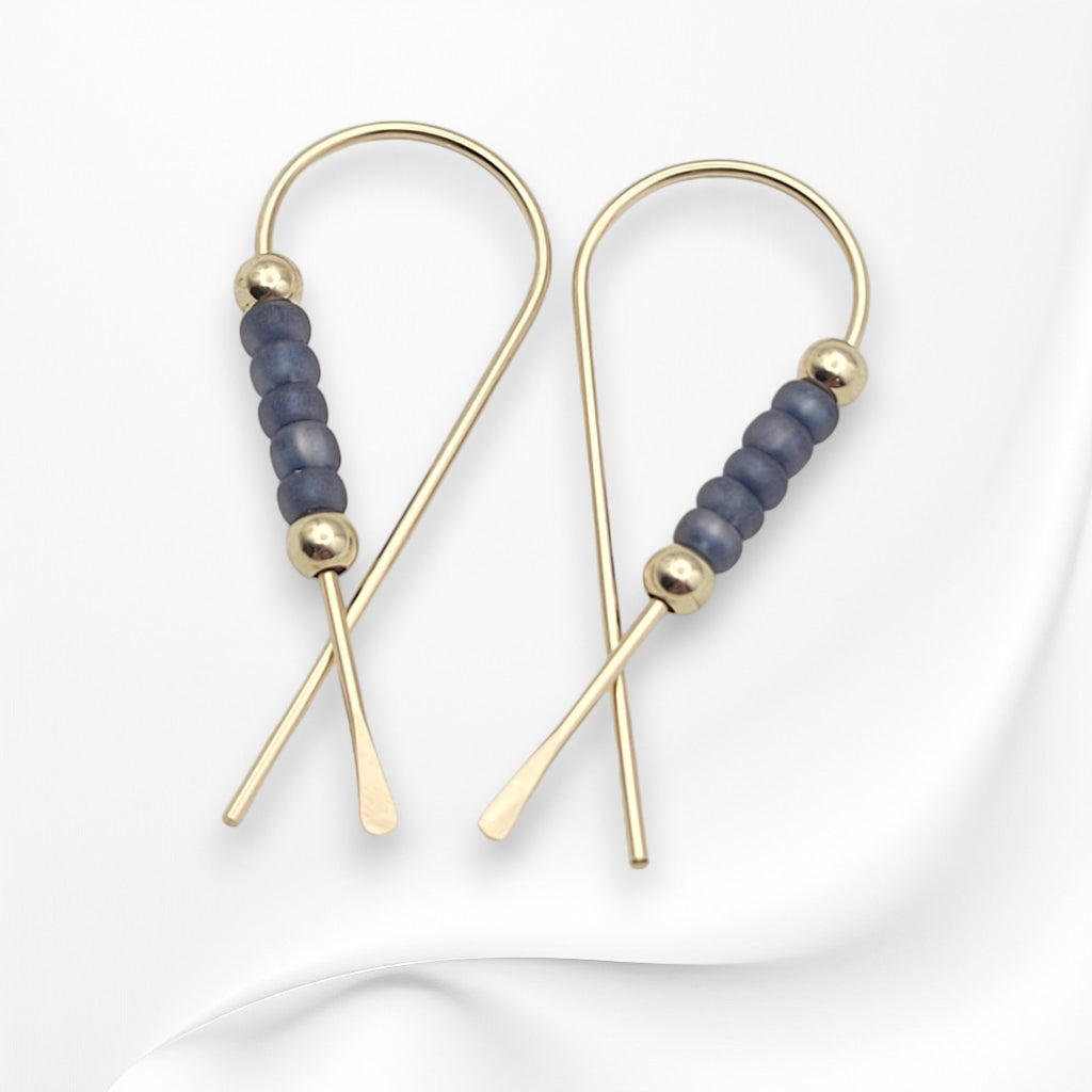 Ribbon - Gold & Purple Earrings Bijou by SAM   
