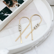 Ribbon - Gold with Silver Earrings Bijou by SAM   