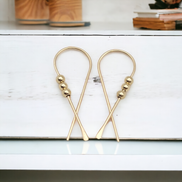Ribbon - Gold with Gold Earrings Bijou by SAM   