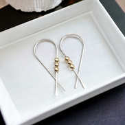 Ribbon - Silver with Gold Earrings Bijou by SAM   