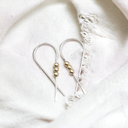 Ribbon - Silver with Gold Earrings Bijou by SAM   