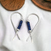 Ribbon - Silver & Blue Earrings Bijou by SAM   