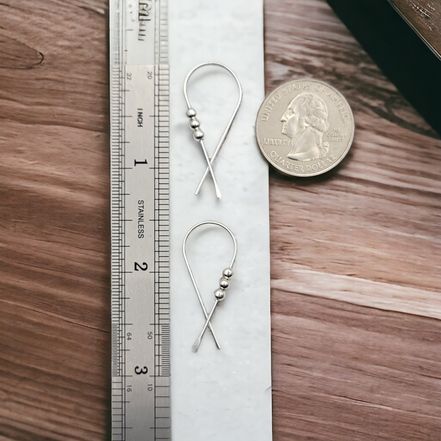 Ribbon - Silver & Silver Earrings Bijou by SAM   