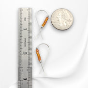 Ribbon - Silver with Orange Seed Beads Earrings Bijou by SAM   