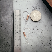 Ribbon - Silver with Copper Earrings Bijou by SAM   