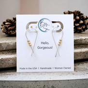 Ribbon - Silver with Gold Earrings Bijou by SAM   