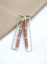 True - Rectangle Silver & Copper Earrings Bijou by SAM   