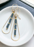 Harley - Gold & Teal Earrings Bijou by SAM   