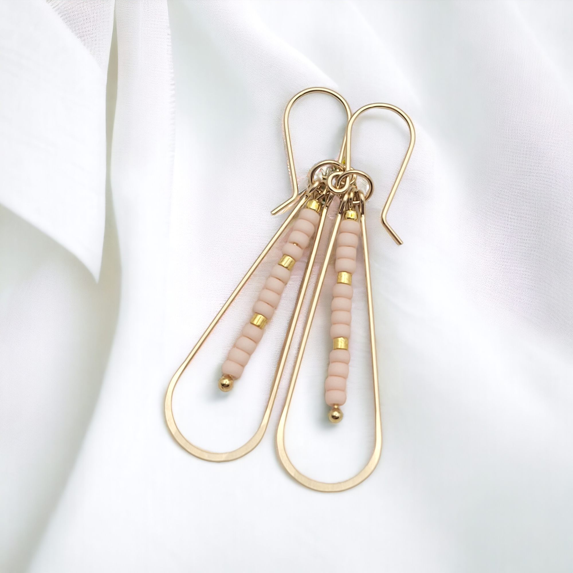 Harley - Gold & Pale Pink Earrings Bijou by SAM   