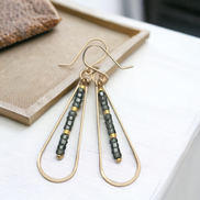 Harley - Gold & Smokey Quartz Earrings Bijou by SAM   