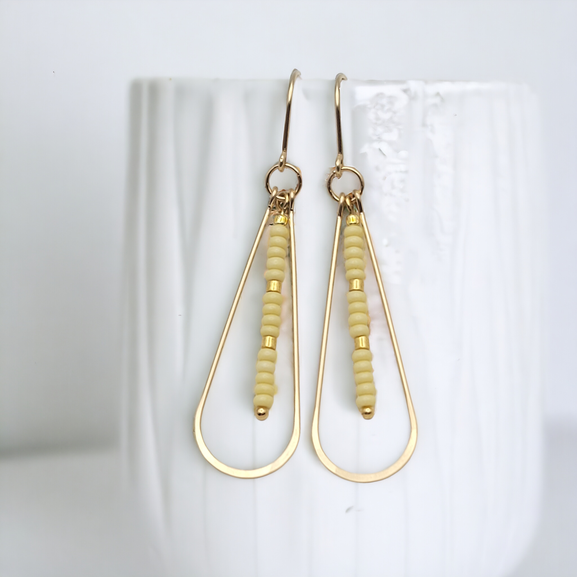 Harley - Gold & Pale Yellow Earrings Bijou by SAM   