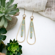 Harley - Gold & Mint Green Earrings Bijou by SAM   