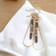 Harley - Gold & Brown Earrings Bijou by SAM   
